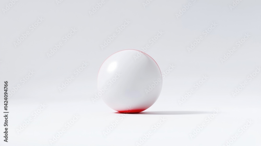 White sphere with red bottom White sphere with red bottom