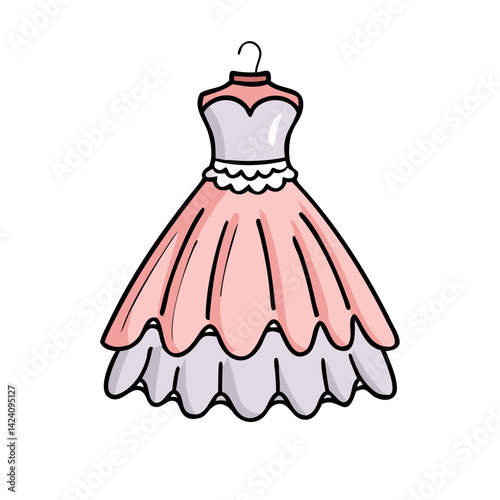 tulle dress icon, tulle dress vector illustration-simple illustration of tulle dress, perfect for tulle dress logos and icons