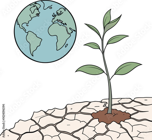 To save our green planet, let's embrace nature and plant a tree, a symbol of life and environmental growth for a global eco-conscious world