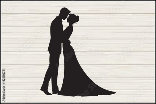 Web"Elegant Wedding Couple Silhouette – Bride and Groom Clipart"

"Romantic Bride & Groom Vector – Wedding Silhouette Illustration"

"Classic Wedding Silhouette – Couple in Love on Wood Background"


