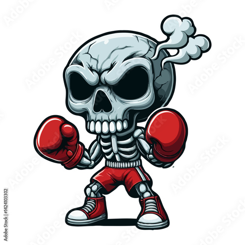 Cartoon Skeleton Boxer
