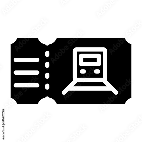 Train Ticket  Vector Glyph Icon Design