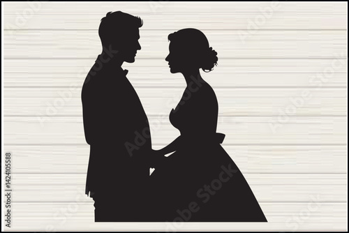 Web"Elegant Wedding Couple Silhouette – Bride and Groom Clipart"

"Romantic Bride & Groom Vector – Wedding Silhouette Illustration"

"Classic Wedding Silhouette – Couple in Love on Wood Background"

