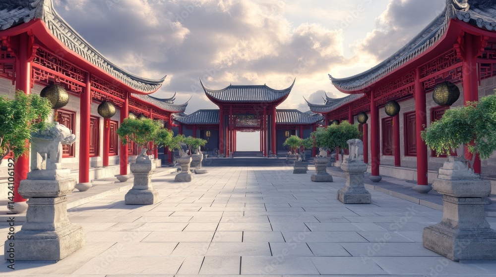 Serene Chinese Courtyard Serene Chinese Courtyard