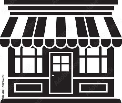 store building icon image vector illustration design  black and  white color