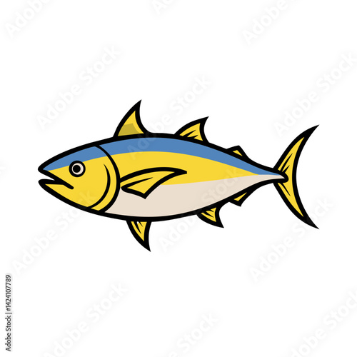 yellowfin tuna icon, yellowfin tuna vector illustration-simple illustration of yellowfin tuna, perfect for yellowfin tuna logos and icons