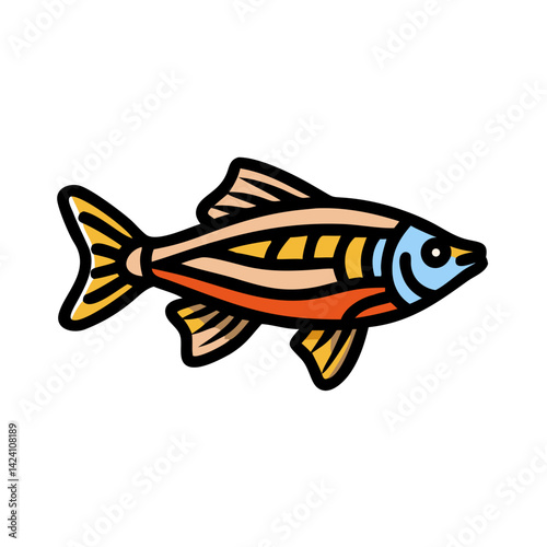 zebra danio fish icon, zebra danio fish vector illustration-simple illustration of zebra danio fish, perfect for zebra danio fish logos and icons