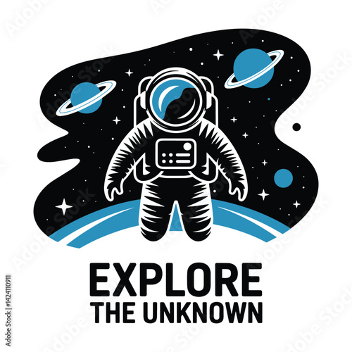 Explore The Unknown T Shirt Design Astronaut In Space