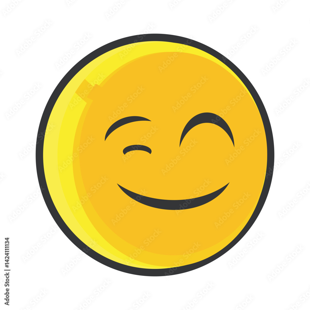 Fototapeta premium Relieved Satisfied Smiling Face