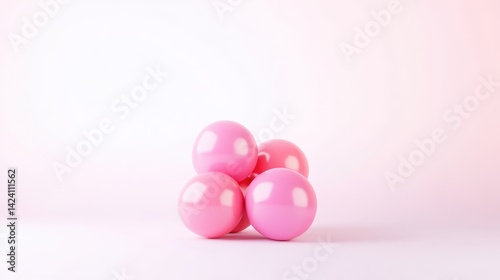 Wallpaper Mural Pink Spheres Minimalist Setup, Soft Lighting, High-Resolution Image, Close-up Centered View, Shiny Surface, Gently Stacked Arrangement, Simple Background, Pale Pink Hue, Ideal for Branding Projects Torontodigital.ca