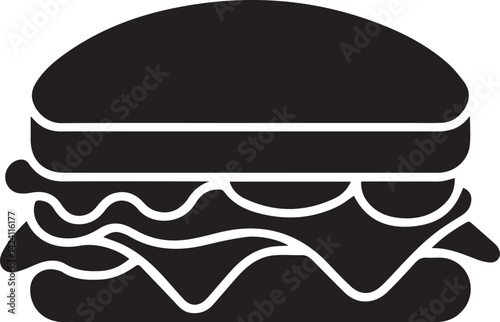 hamburger fast food icon vector illustration design graphic flat style black