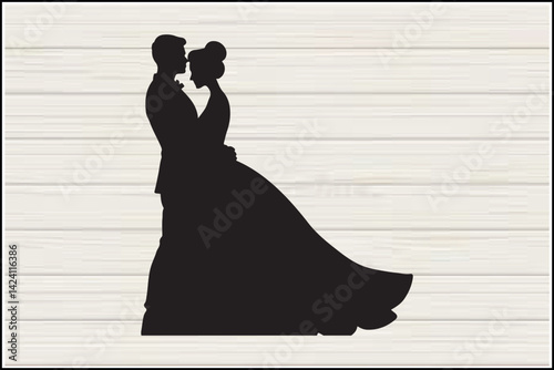 Web"Elegant Wedding Couple Silhouette – Bride and Groom Clipart"

"Romantic Bride & Groom Vector – Wedding Silhouette Illustration"

"Classic Wedding Silhouette – Couple in Love on Wood Background"

