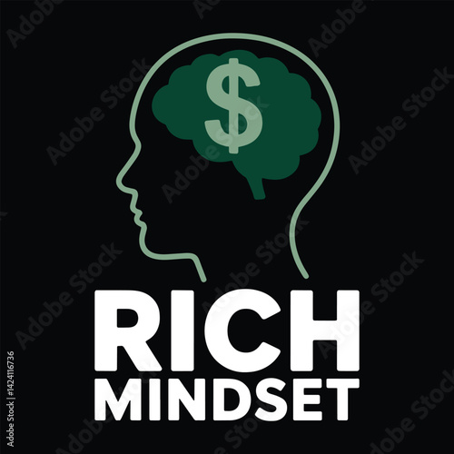 Rich Mindset T Shirt Design Black