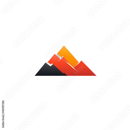 Free Download Modern geometric mountain peak icon representing adventure and natural beauty. - GFXLoad