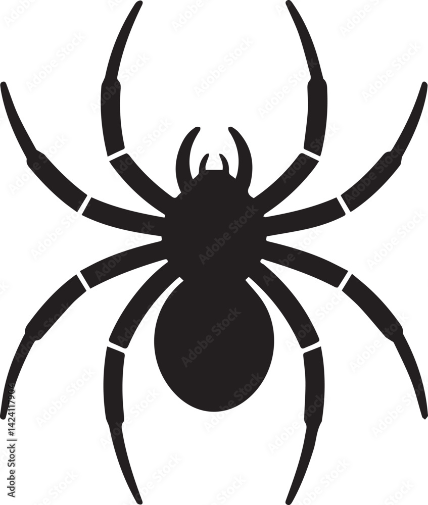 Obraz premium Spider black icon, concept illustration, vector flat symbol, glyph sign.