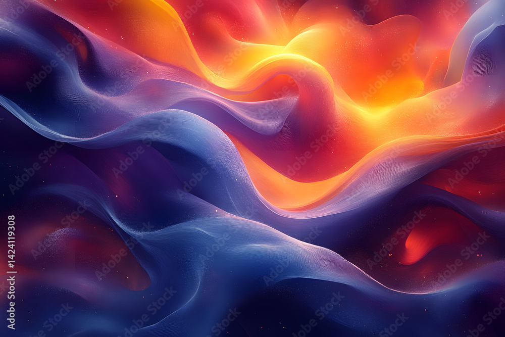 Obraz premium Vibrant Abstract Waves of Multicolored Light for Modern Art and Design