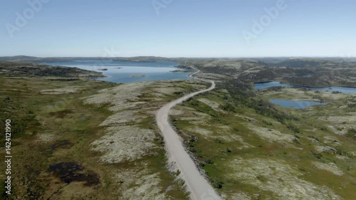 Wallpaper Mural Aerial road in Teriberka tundra with lakes and sea, Russian Arctic landscape Torontodigital.ca