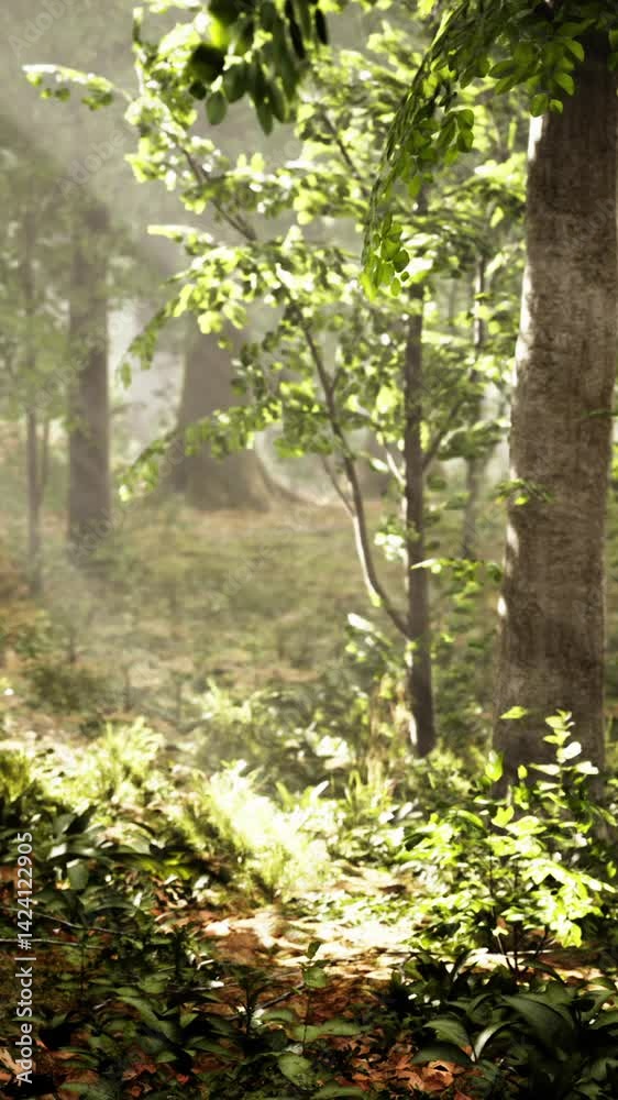 summer fog in the forest summer fog in the forest