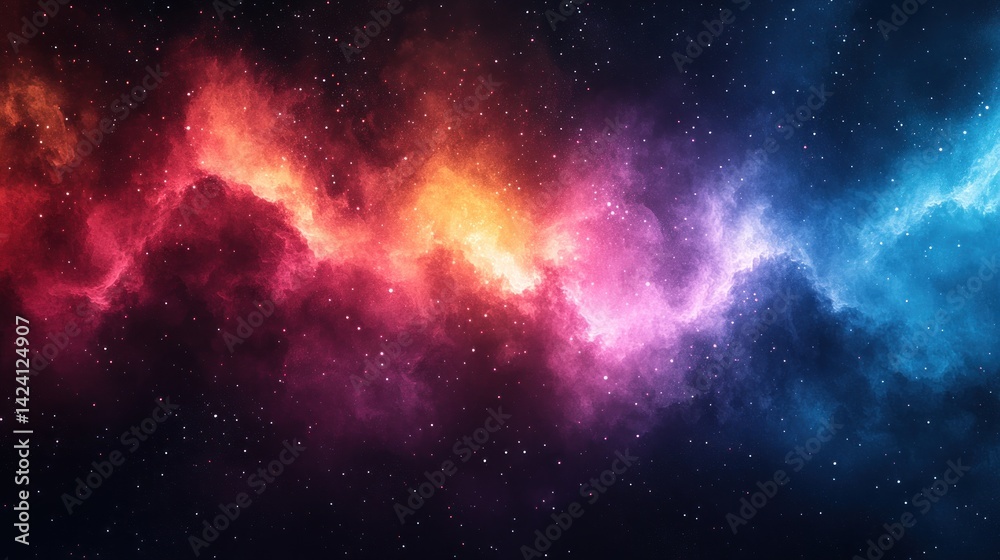 Fototapeta premium A stunning display of vibrant colors swirls across the dark expanse of the universe