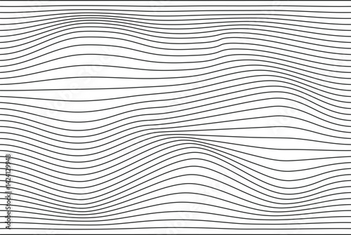 Distorted mapping of a 3d stripe line art with mesh effect, isolated background vector art