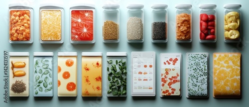 Wallpaper Mural Colorful Variety of Dried Fruits and Spices in Transparent Jars Torontodigital.ca