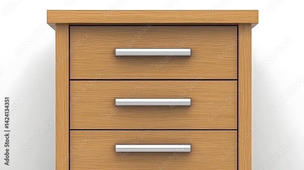 Wooden Drawer Cabinet with Three Pull-Out Drawers and Metal Handles Wooden Drawer Cabinet with Three Pull-Out Drawers and Metal Handles