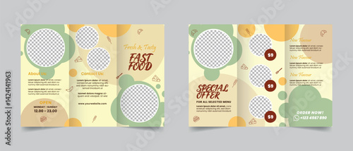 food menu trifold brochure template 