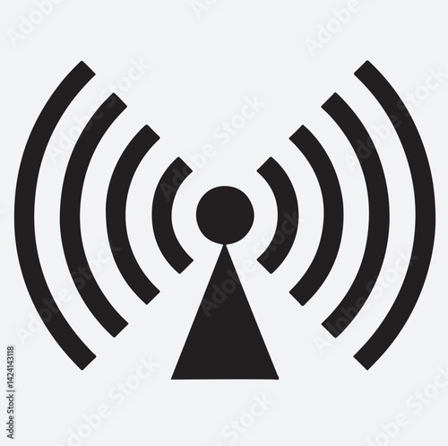 electromagnetic wave icon  silhouette vector art illustration, Wi fi icon vector