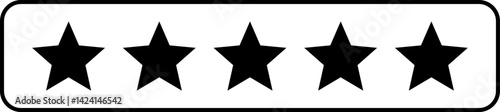 Reviewing star ratings. Star icons vector. Customer feedback concept. Vector 5 stars rating review. Quality shape design. Vector yellow isolated five stars. Online feedback.