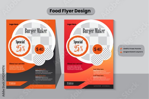 Food Flyer Design . A bundle  Restaurant  Flyer Design ,latter size .