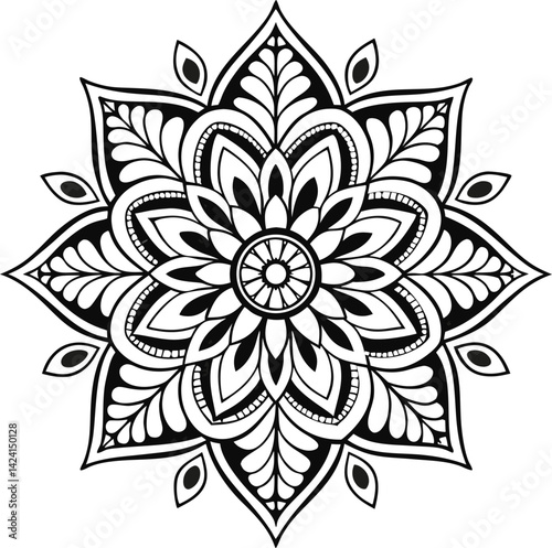 Floral Mandala Design – Intricate Vector Artwork