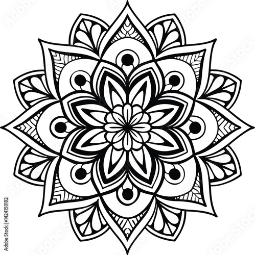 Floral Mandala Design – Intricate Vector Artwork