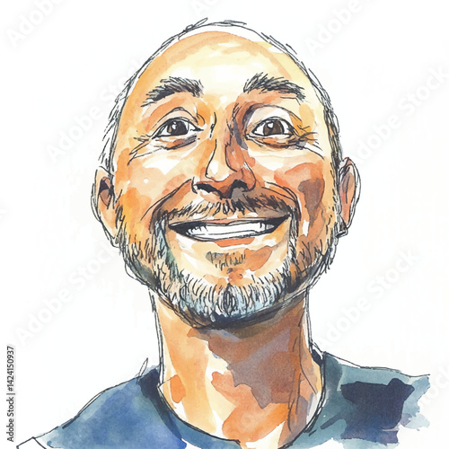watercolor copic marker concept sketch of dad proud