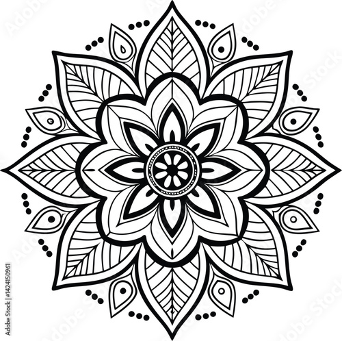 Floral Mandala Design – Intricate Vector Artwork