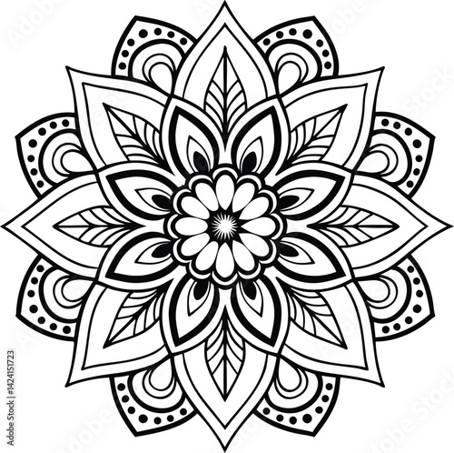 Floral Mandala Design – Intricate Vector Artwork