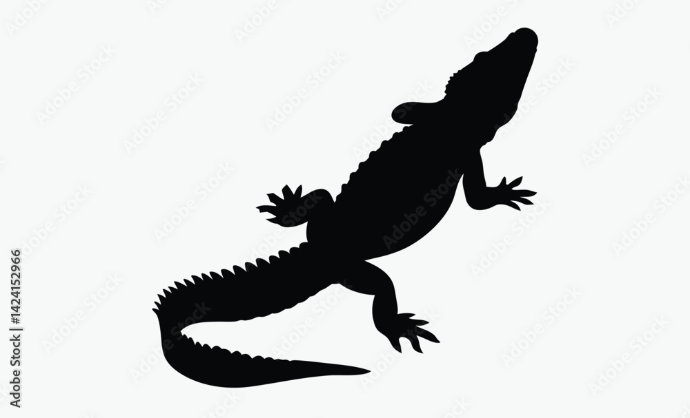 Fototapeta premium Iguana silhouette, Iguana silhouette vector illustration on a white background 