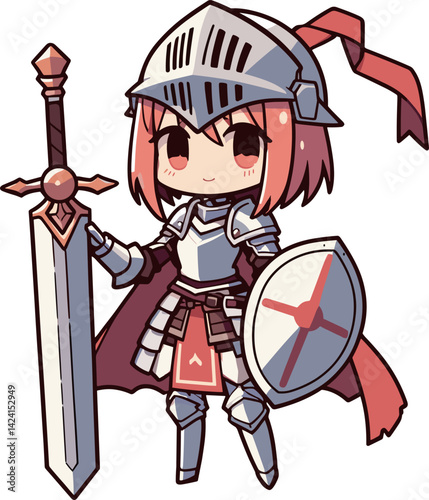 女性のナイトのイラスト
