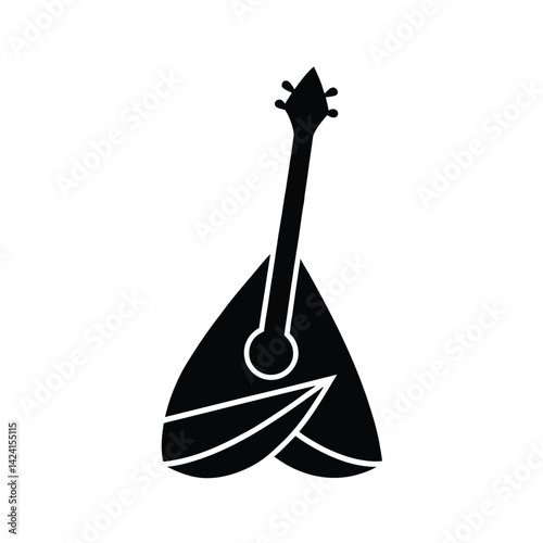 Balalaika Black Icon Isolated Vector Illustration