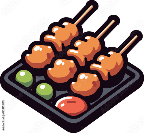 3本の焼き鳥のアイコン
