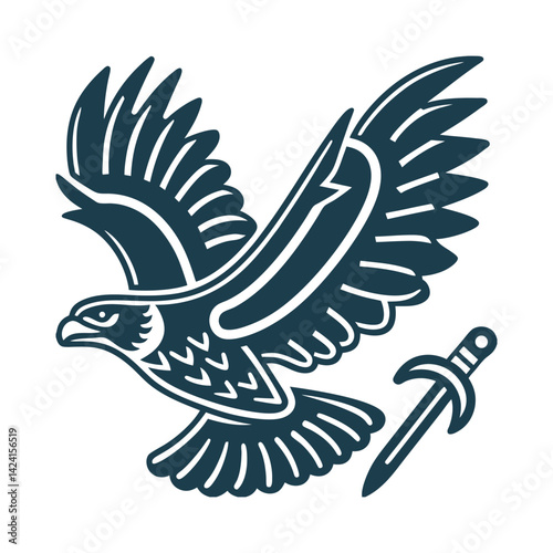 Guru Gobind Singh Ji Falcon Symbol Vector - Guru Gobind Singh Ji – Stylized falcon (symbolizing the Guru’s strength) in flight