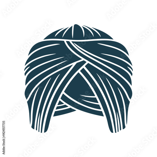 Sikh Turban Vector Illustration - Dastaar - Guru’s Dastaar – A single, neatly tied turban with a bold, structured fold