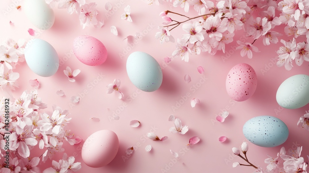 Easter Sale Web Banner, 3D Pastel Eggs & Cherry Blossoms, spring easter sale template, banner with space for text, 2025 Easter holidays sales concept, created with generative ai Easter Sale Web Banner, 3D Pastel Eggs & Cherry Blossoms, spring easter sale template, banner with space for text, 2025 Easter holidays sales concept, created with generative ai