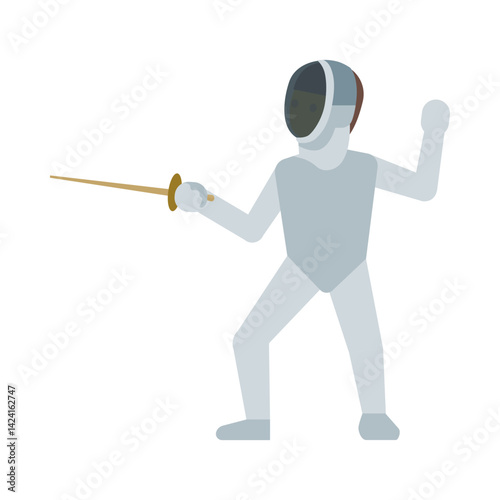 Fencer illustration, clipart, isolated on white background