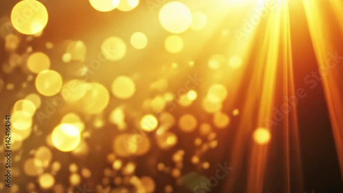 Wallpaper Mural Golden Bokeh Background with Shimmering Light, Creating Warm and Festive Atmosphere for Celebrations and Special Occasions, Inviting Joy and Tranquility. Torontodigital.ca