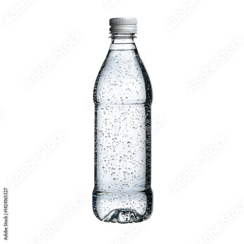 Wallpaper Mural A clear bottle of water with condensation on it, set against a transparency background Torontodigital.ca