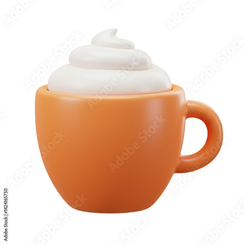 3d cup of coffe isolated 