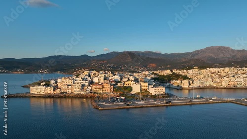 Wallpaper Mural Agios Nikolaos coastal city skyline on the Greek island of Crete, Aerial view Torontodigital.ca