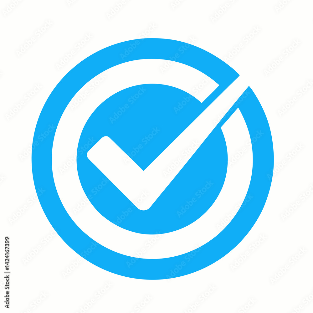 Blue Check Mark Vector Icon Inside A Circle For Validation Or Approval Blue Check Mark Vector Icon Inside A Circle For Validation Or Approval