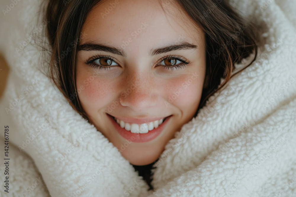 Generative AI Portrait of a Freckled Girl Relaxing in Bed During a Peaceful Morning Moment Generative AI Portrait of a Freckled Girl Relaxing in Bed During a Peaceful Morning Moment
