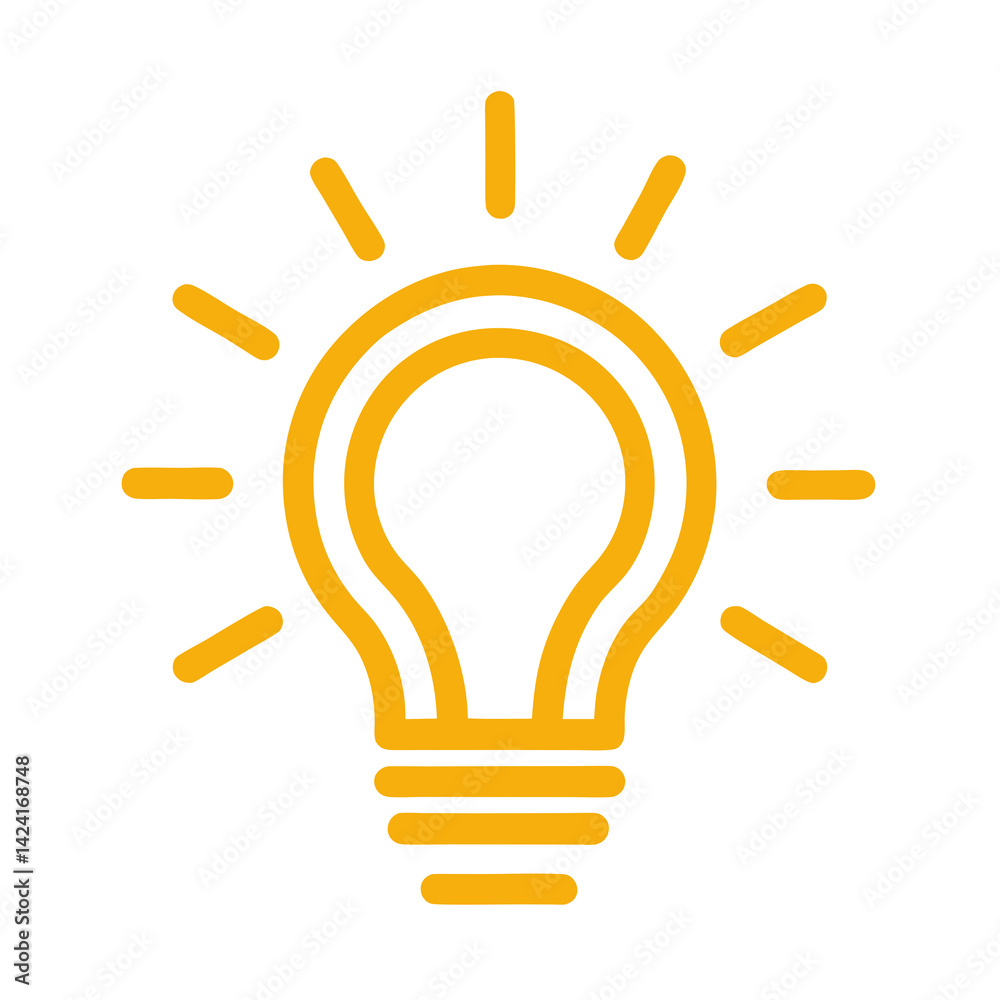 Golden Light Bulb Outline Vector Illustration Concept For Ideas And Solutions Golden Light Bulb Outline Vector Illustration Concept For Ideas And Solutions